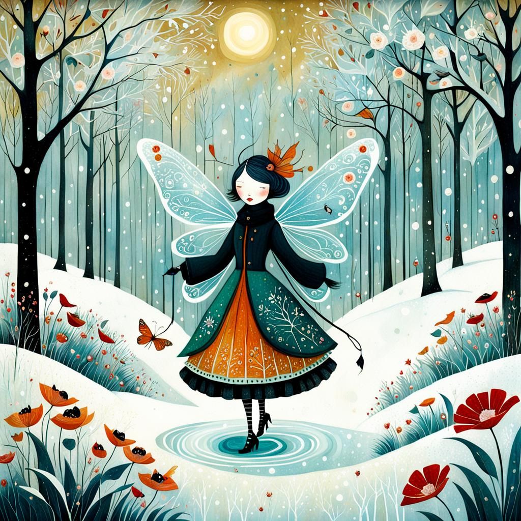 Fabulous Floral Fairy in Abstract Style