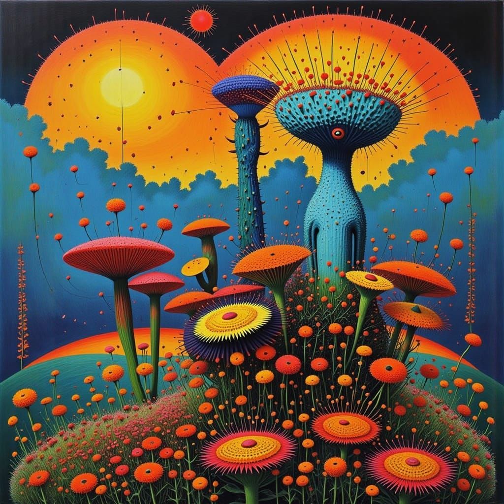 Eagle Woman with Cactus People