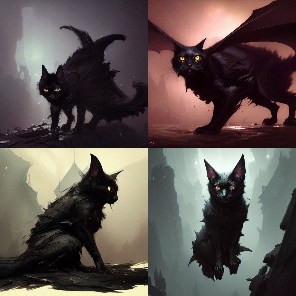 Black Bat Cat: Dark Fantasy Concept Art