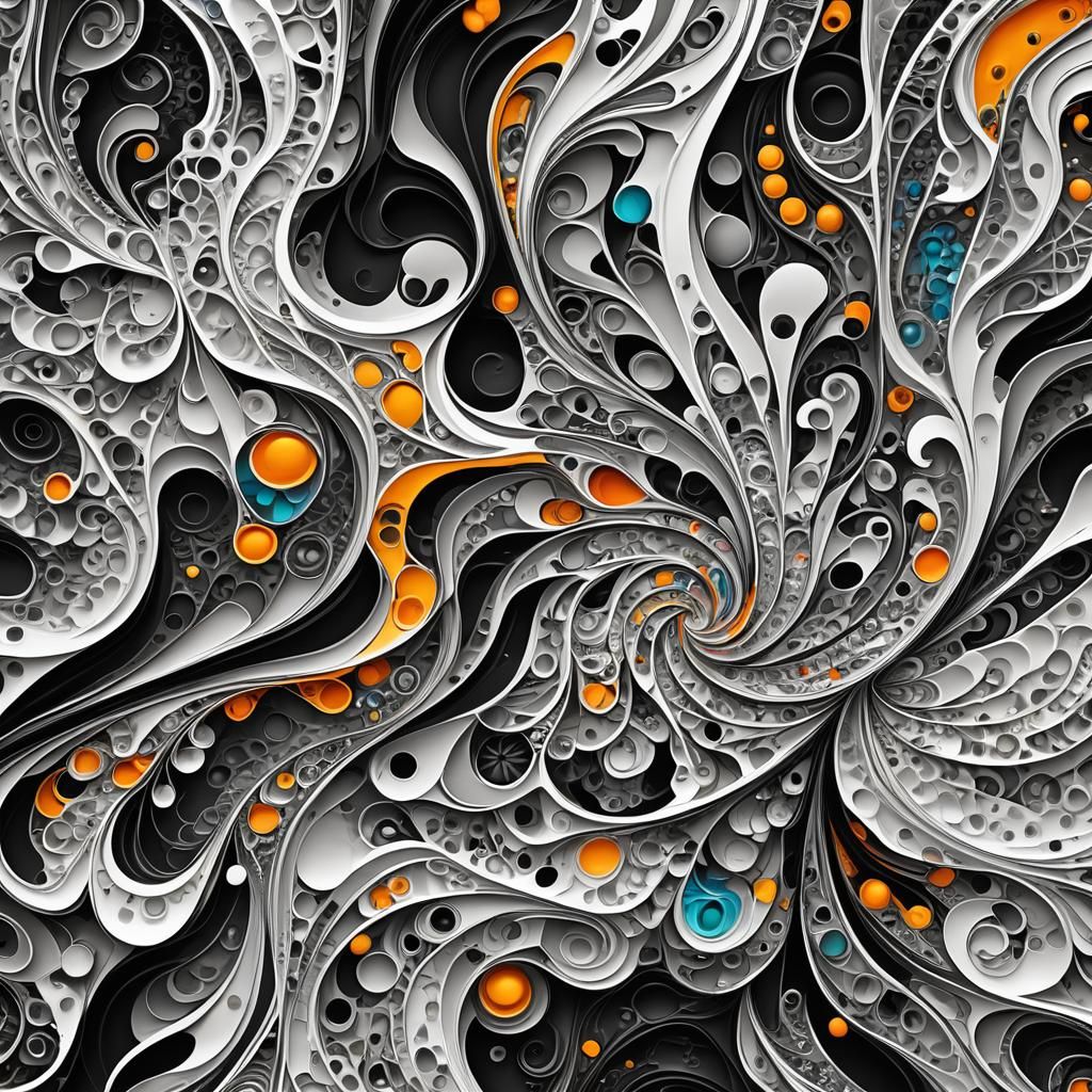 Abstract Paint Swirls: Digital Art in Vector Style