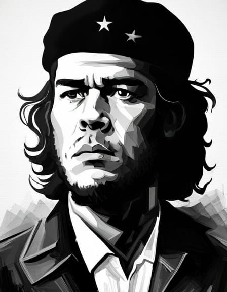 Che Guevara on Horseback, Black and White