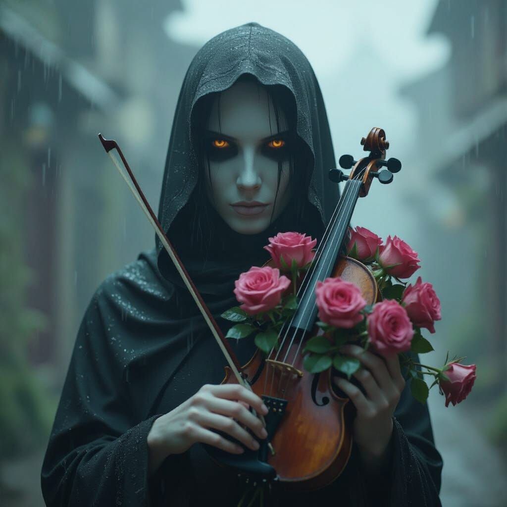 Spectral Timeline Shift with Roses and Violin