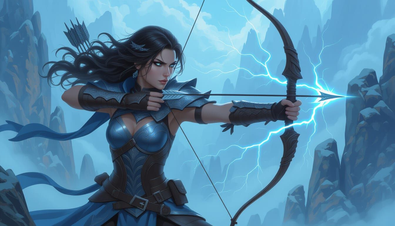 Storm Huntress with Lightning Crossbow in Ethereal Mist