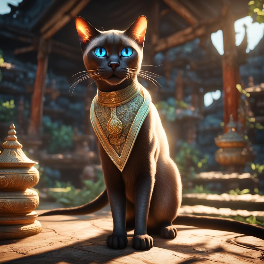 Siamese Cat in Thailand: 3D Game Cinematic