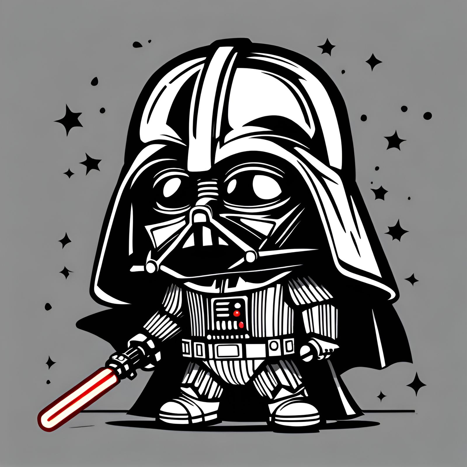 Chibi Darth Vader Character Illustration