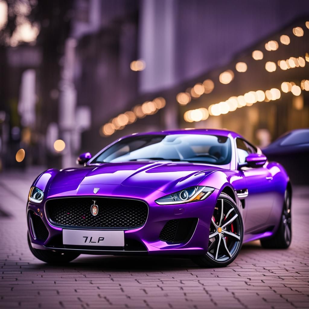 Violet Sports Car: Jaguar and Maserati Fusion