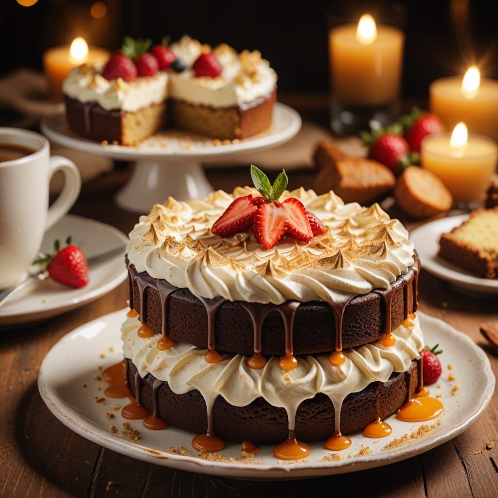 Macro Food Photography of Delicious Cake