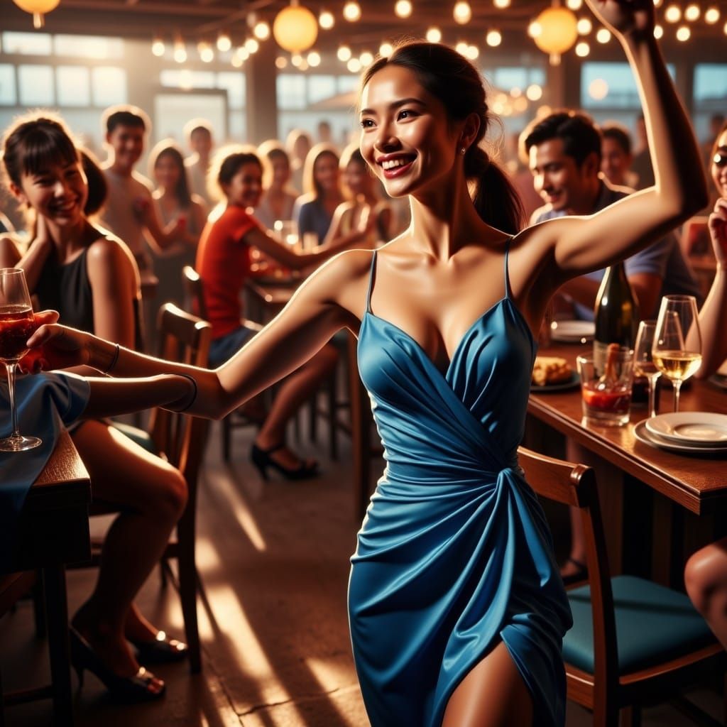 Dancing in Vibrant 50s Pub with Electric Atmosphere