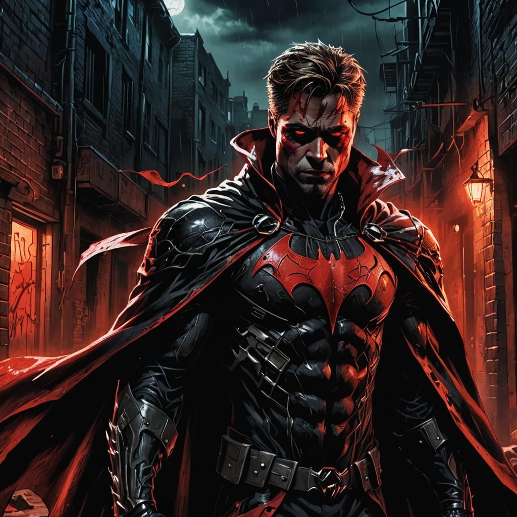 Spawn in Dark Fantasy Alleyway, Comic Book Art