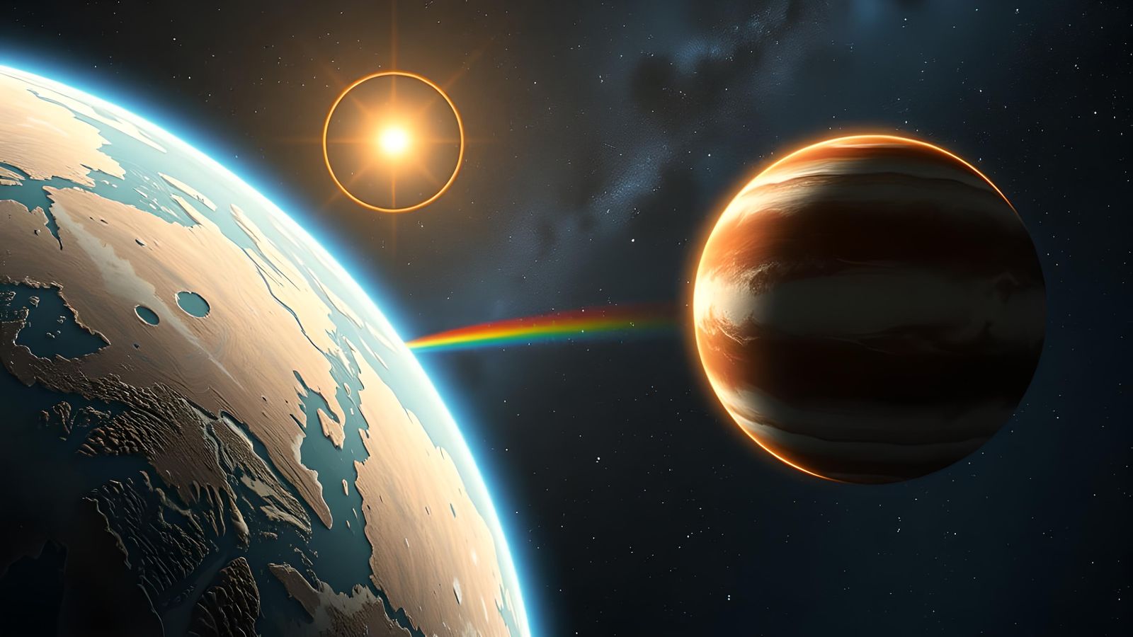 Rainbow Bridge Connects Distant Planets in Space