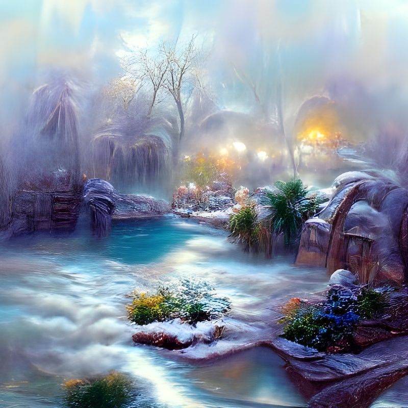 Ethereal Cold Oasis in Luminist Fantasy Style