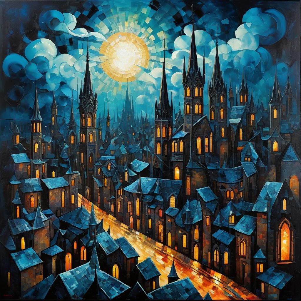 Gothic Cubism Cityscape