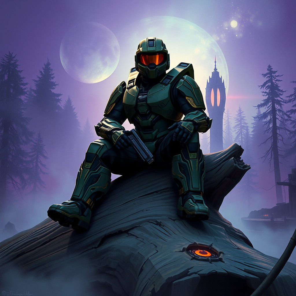 Ethereal Halo Concept Art of MJOLNIR Mark VII Spartan