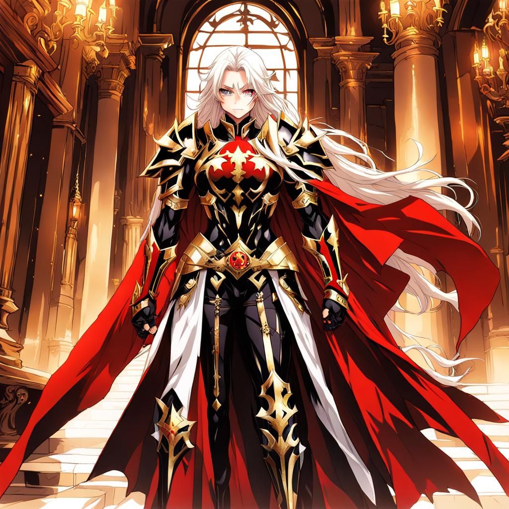 Armored Warrior Woman in Anime Style