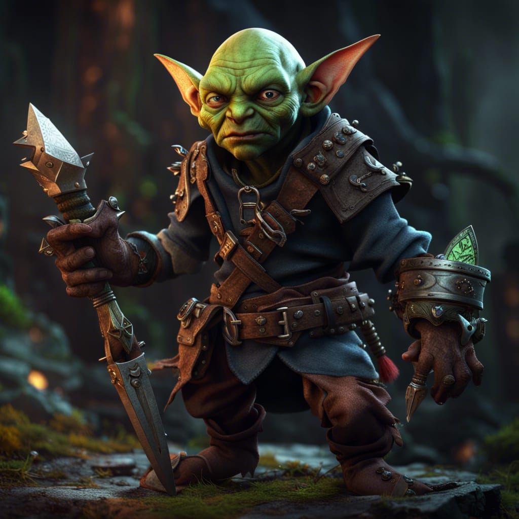 Goblin Rogue Concept Art with Daggers and Coin