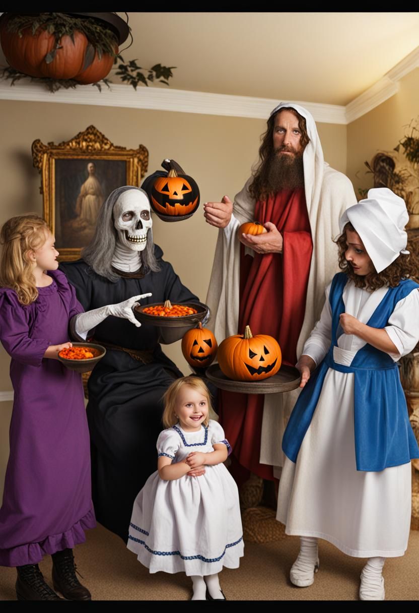 Alice in Wonderland Halloween Jesus AI Art