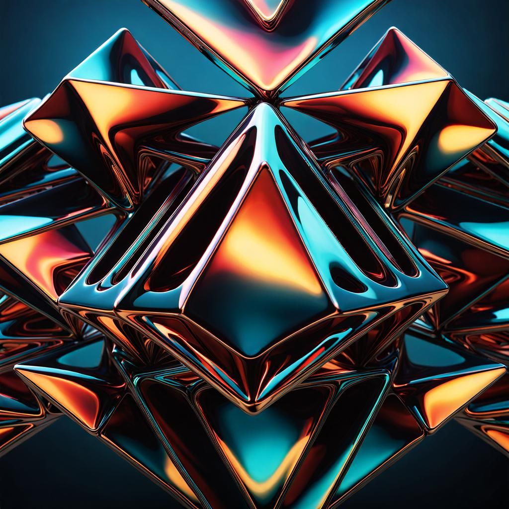Chrome Penrose triangles
Floating with clouds hyperdetailed intricately detailed geometric abstract art deep color compl...
