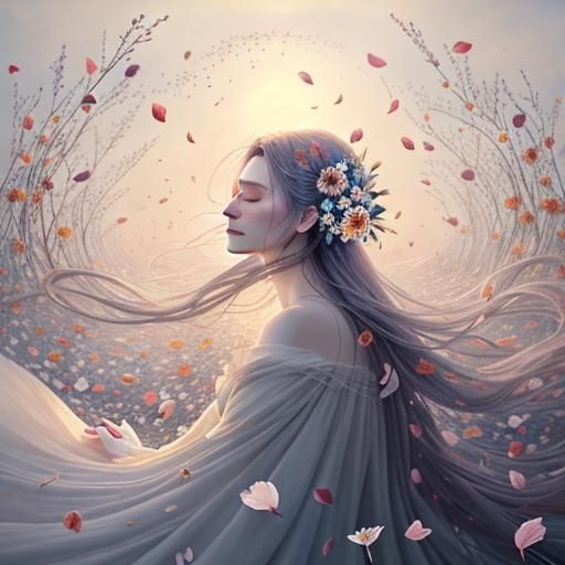 For life and death in cycles flow,
Like petals falling, seeds take flight,
This floral farewell, soft and slow,
A promis...