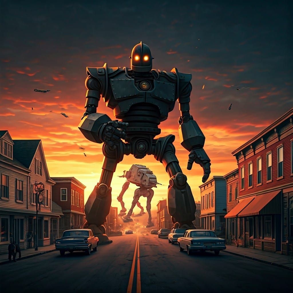 Robot Throws AT-AT in Rockwell Maine Battle