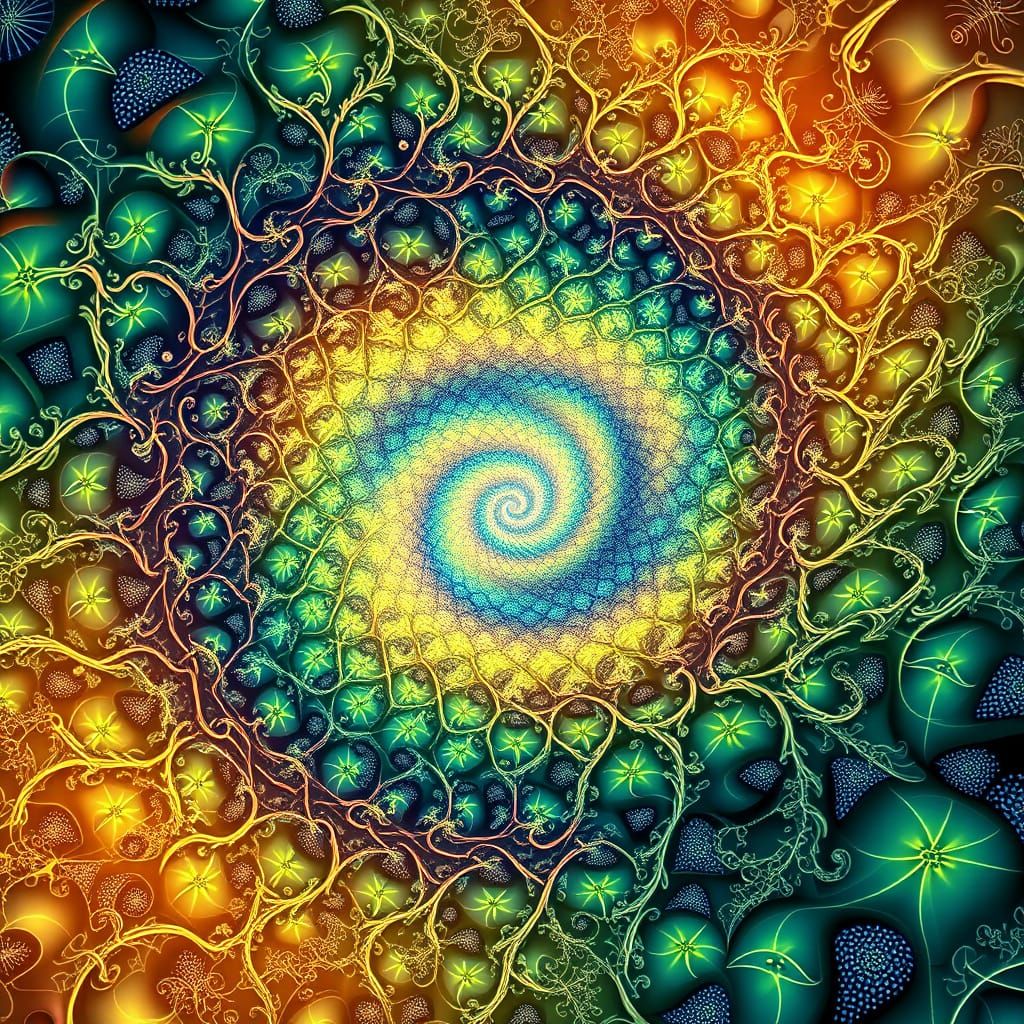 Fractal Galaxy in Psychedelic Art Style