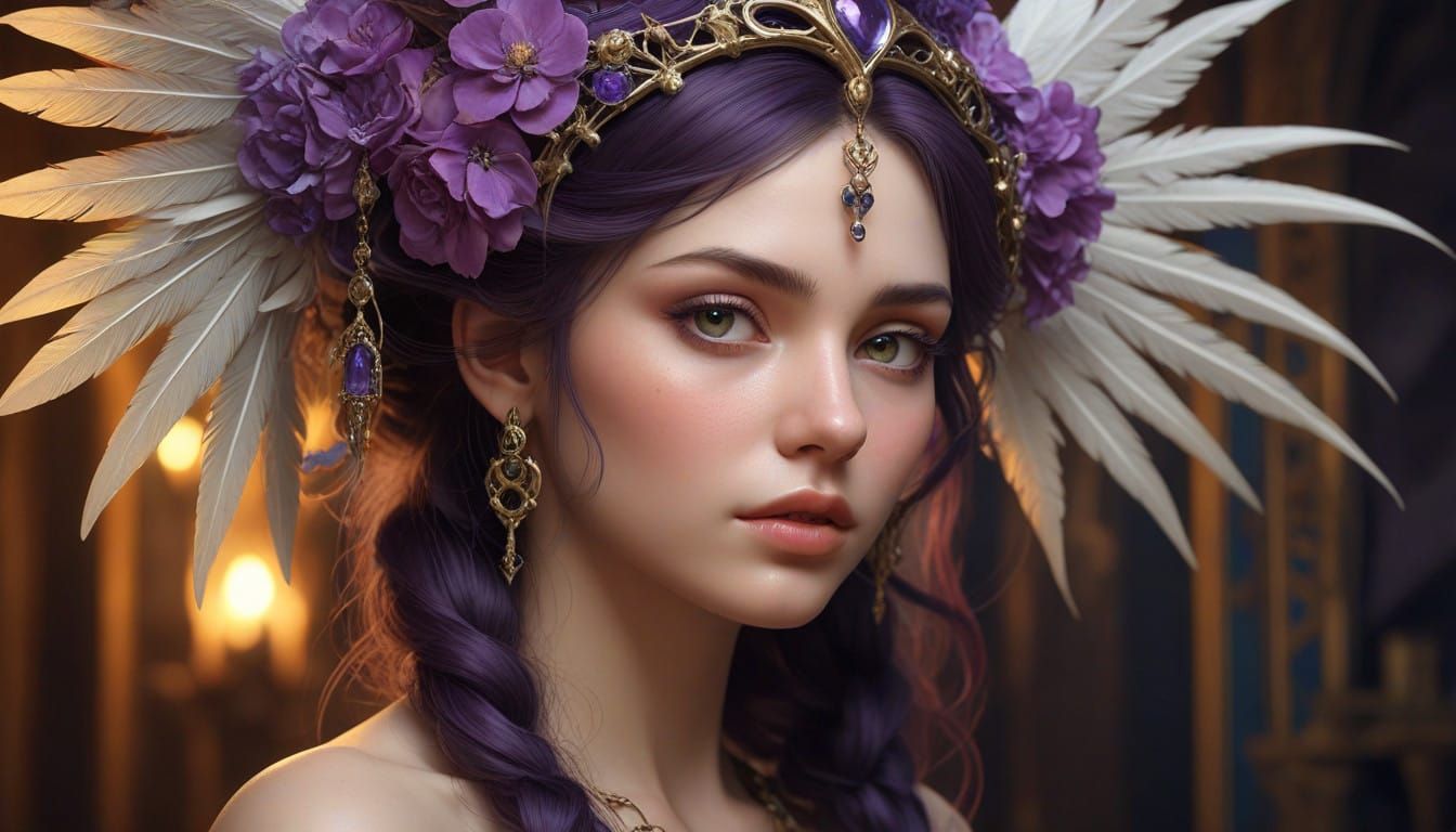 Majestic Gothic Creature in Split-Screen Portrait