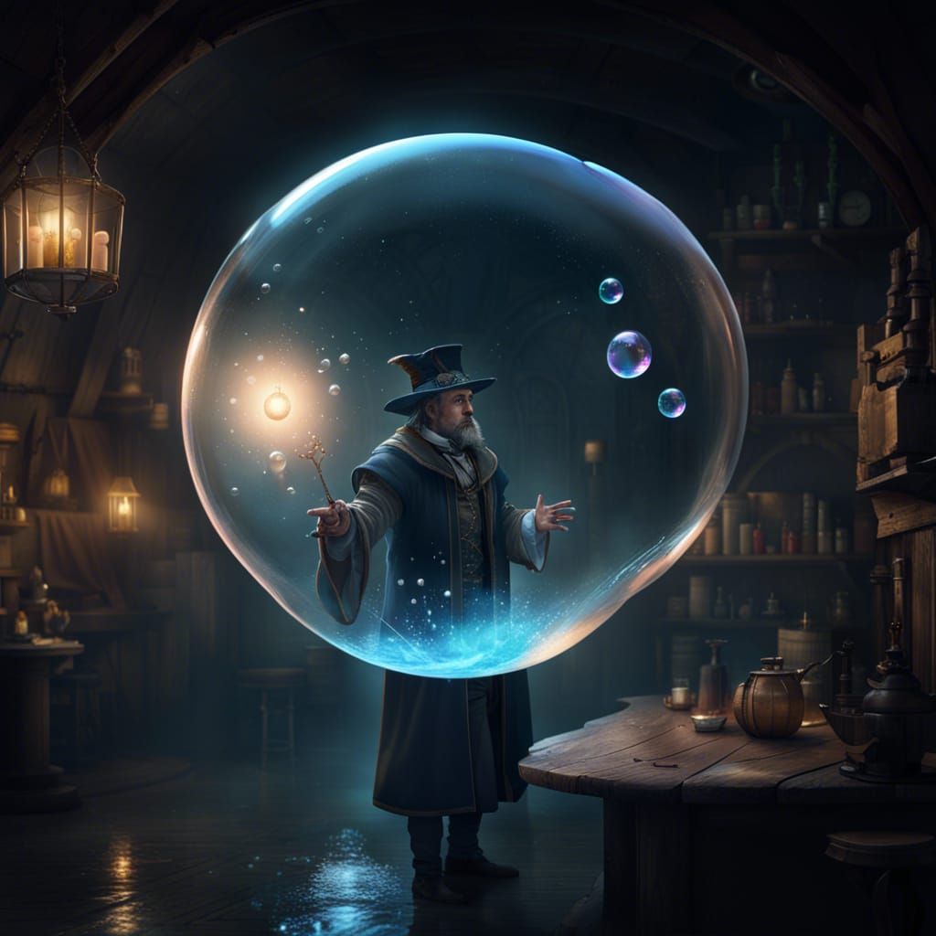 Magician Creates Fantasy Tavern in Water Bubble