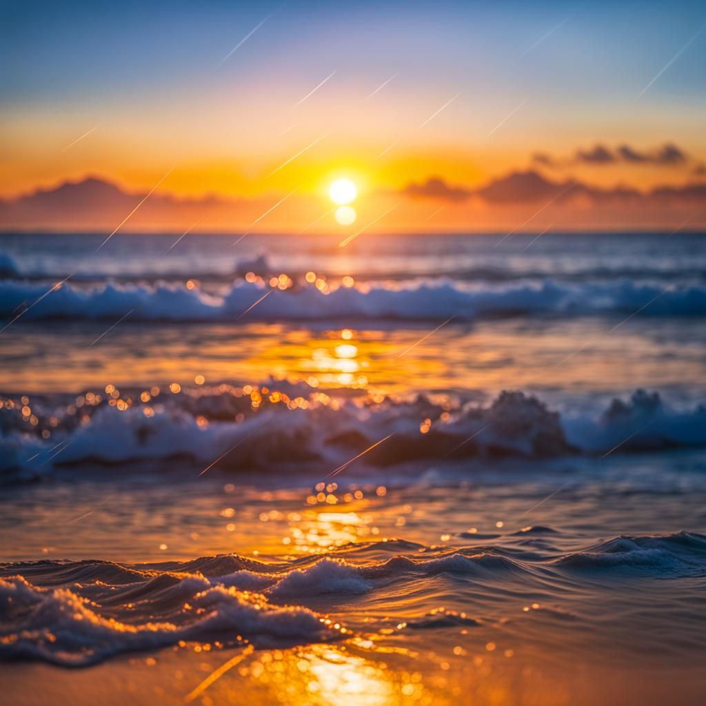 Golden Sunrise Over Ocean: Professional Photography