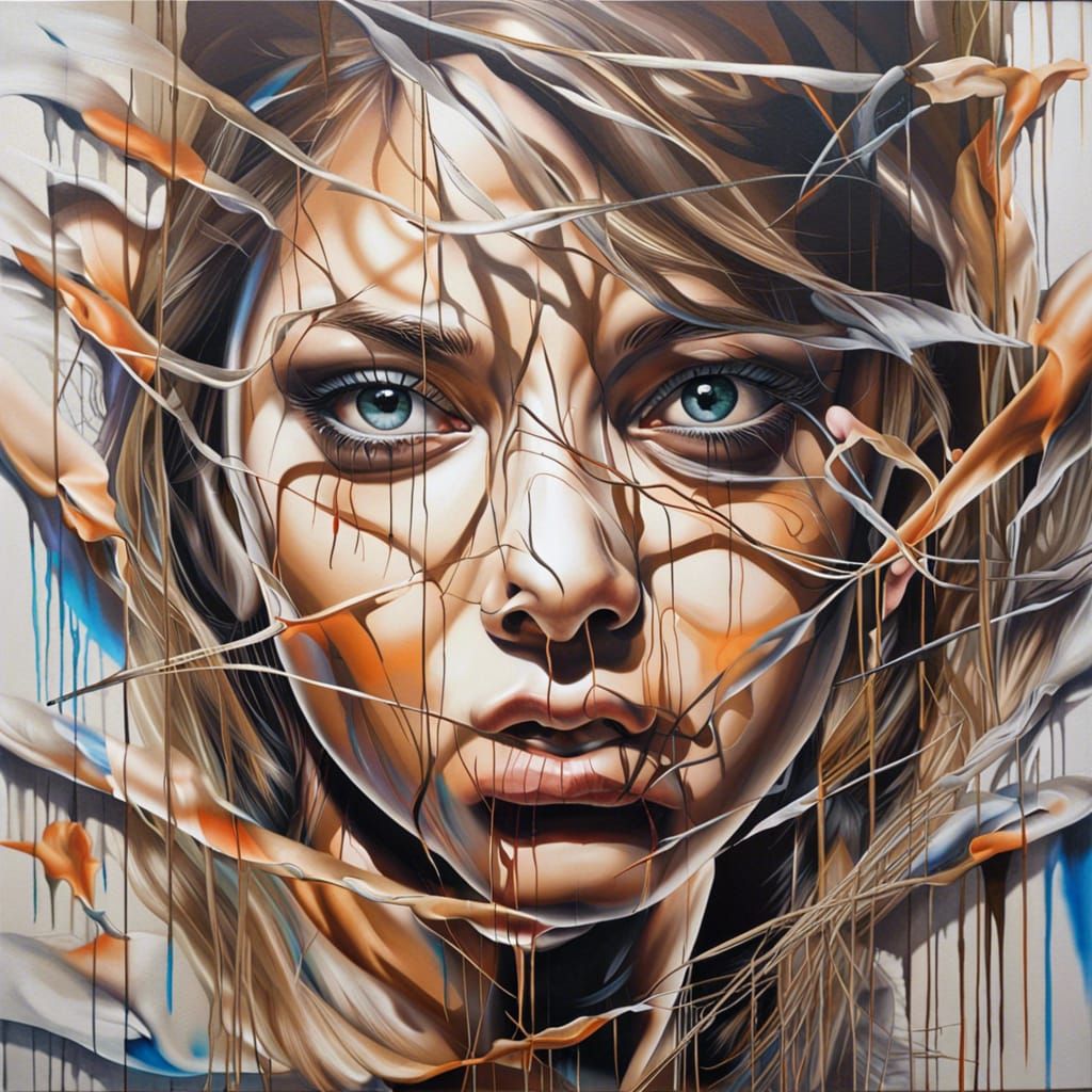 Hyperrealistic Trompe-l'œil of a Thermokinetic Woman