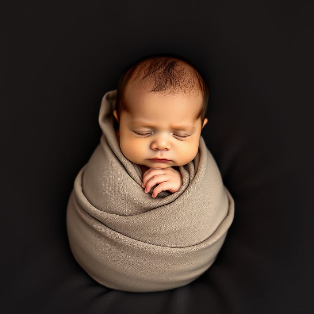 Newborn Baby Portrait in Elegant Backdrop