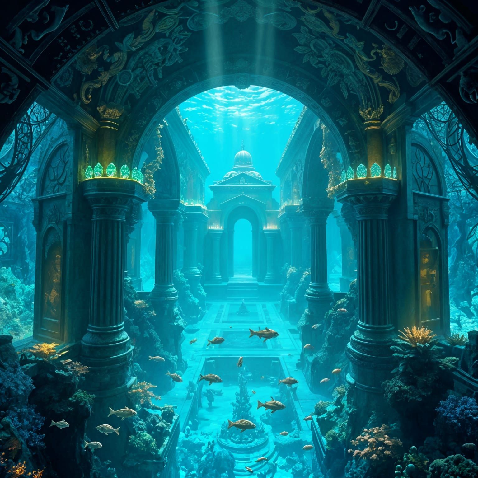 Mythical Atlantis Underwater City