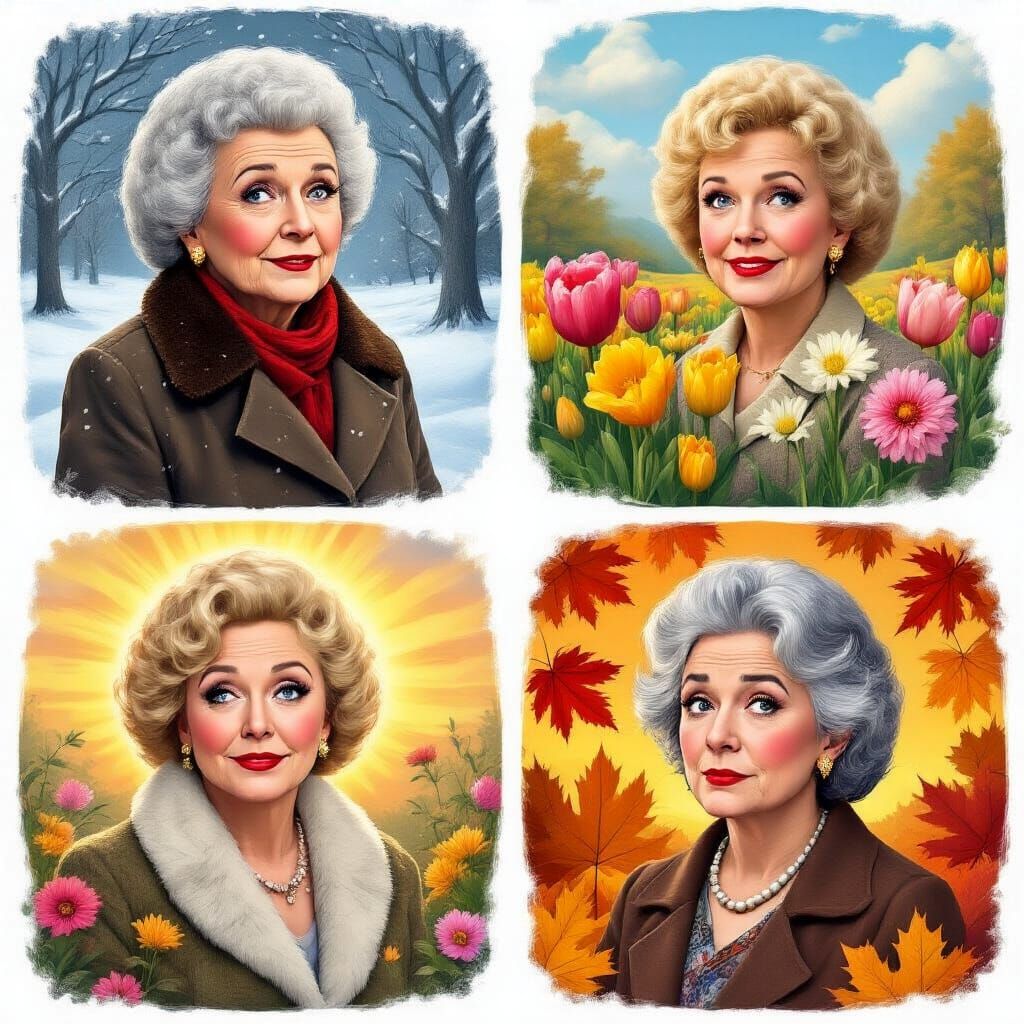 An image split into four panels. On the top left panel, Soph...