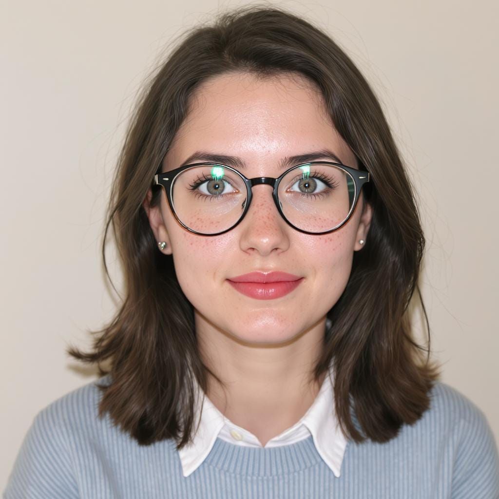 Portrait with Freckles and Glasses