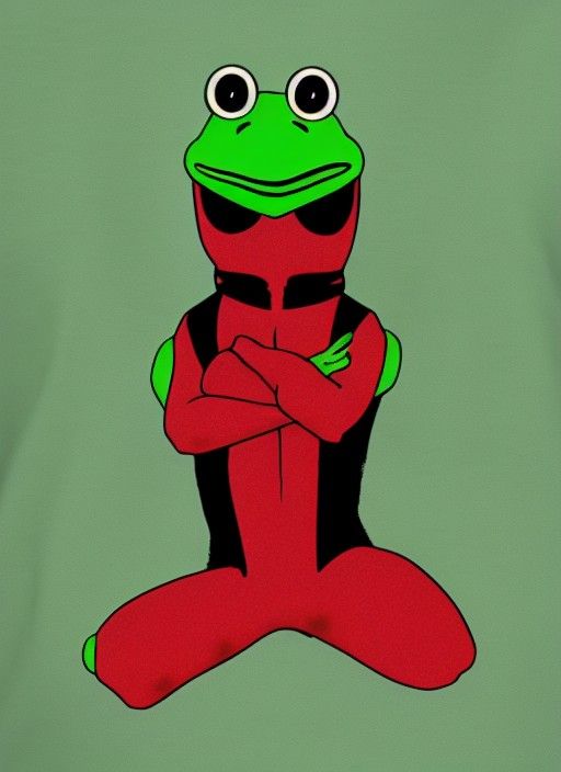 Frog Deadpool: A Humorous AI Rendition