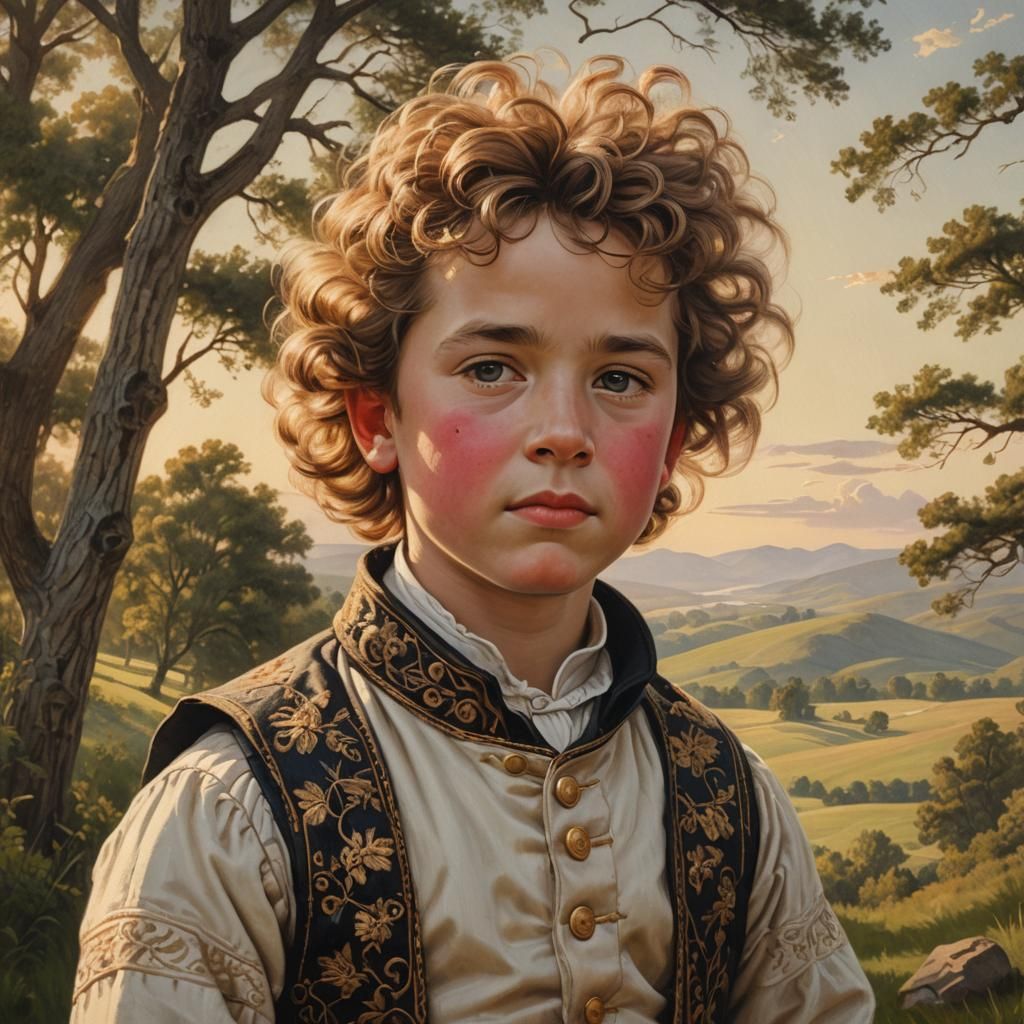 Portrait of Young George Clinton Albee in Minnesota Landscap...