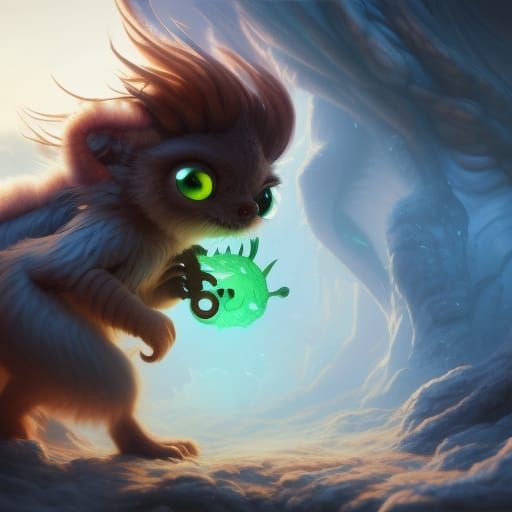 Mischievous cute monster