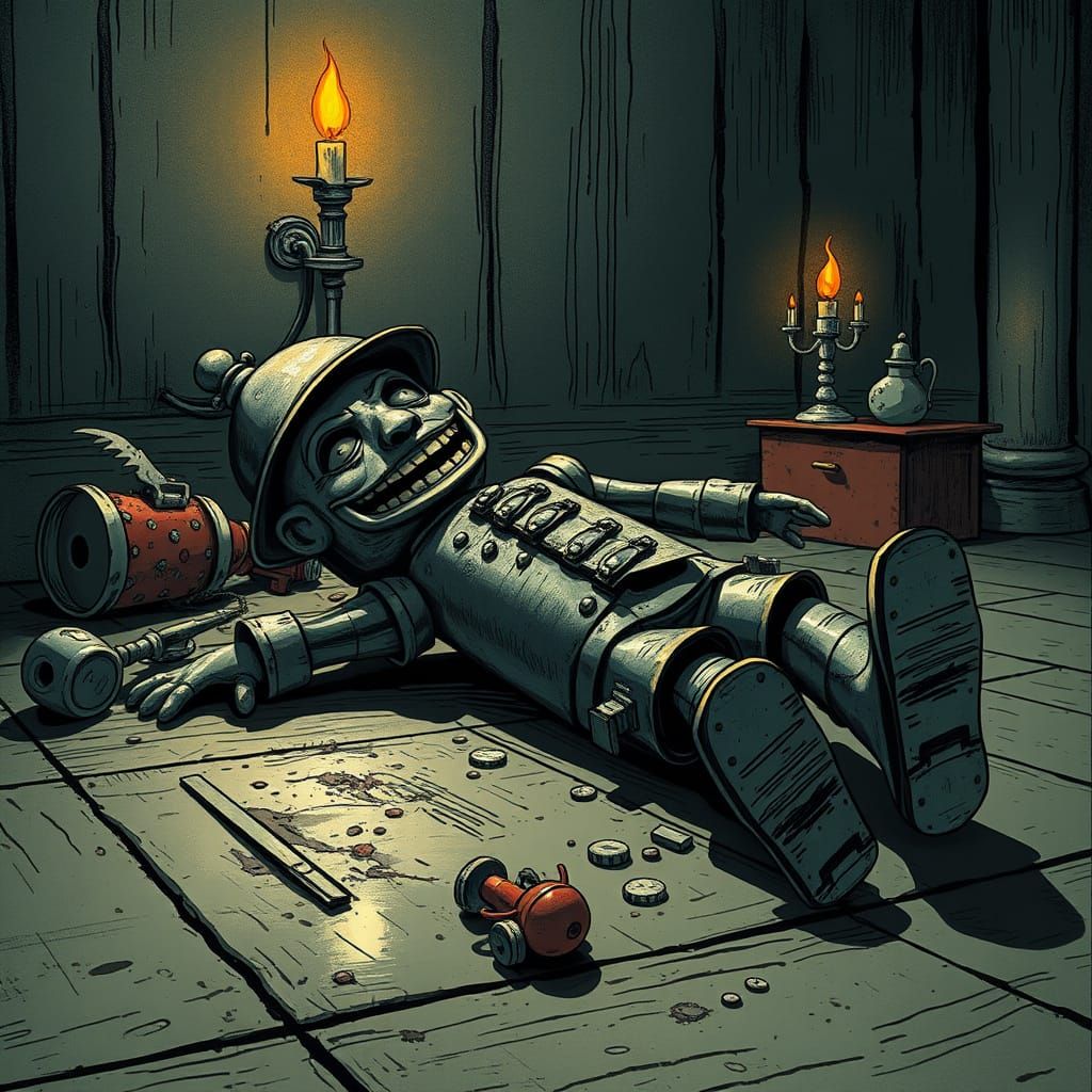 Menacing Tin Soldier on a Haunted Child's Floor