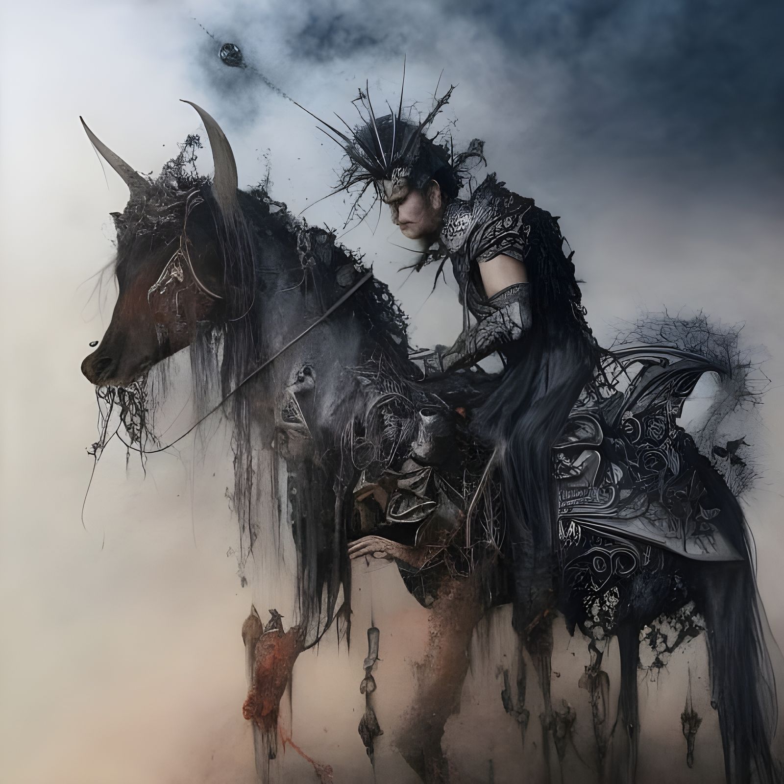 Surreal Cityscape with Exotic Creatures, Digital Art