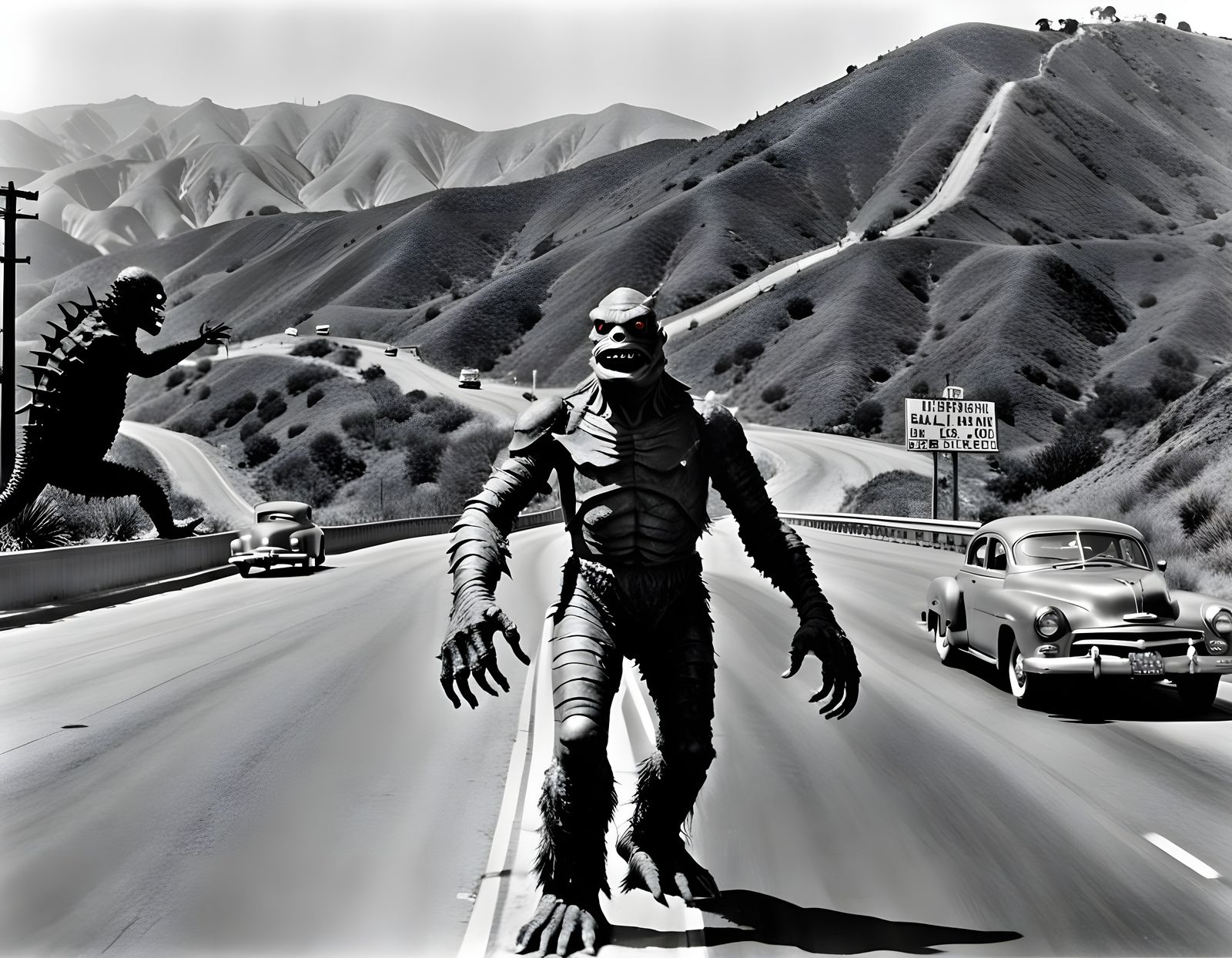 Creature from the Black Lagoon Hitchhiking, 1954