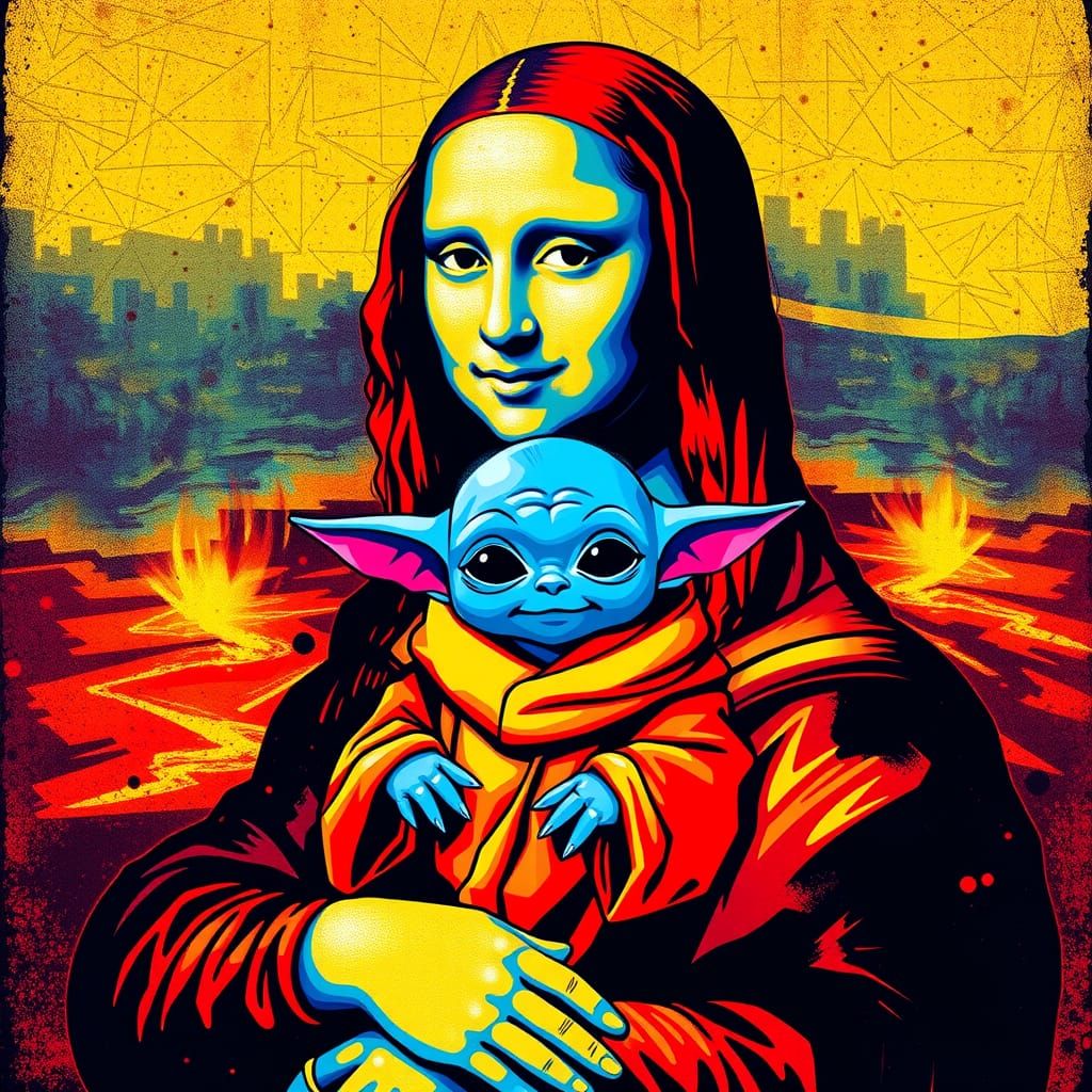 Mona Lisa with Baby Yoda