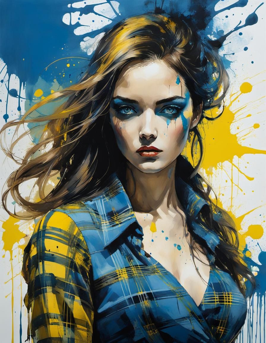 Анічка (Anichka) | 🇺🇦 plaid pattern ink splatter (Crystal Clear XL)