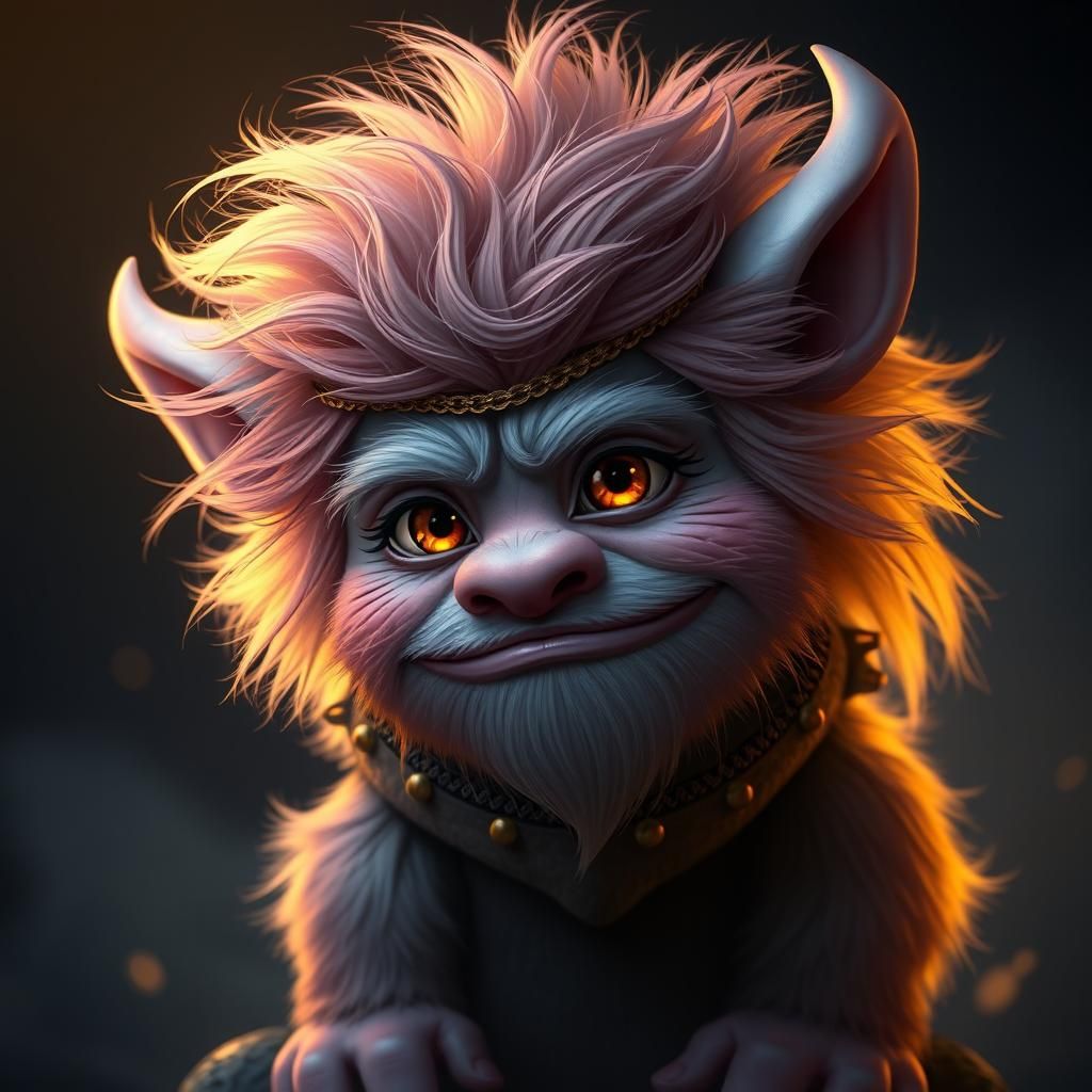 Chibi German Folklore Troll Portrait, Photorealistic Style