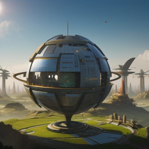 Sustainable Futuristic Cityscape in Solarpunk Style