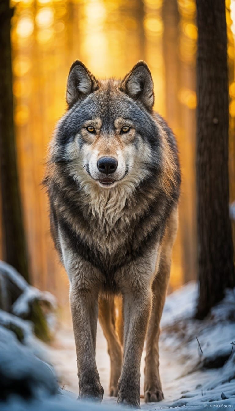 Dominant Wolf Leads Pack with Unyielding Ferocity