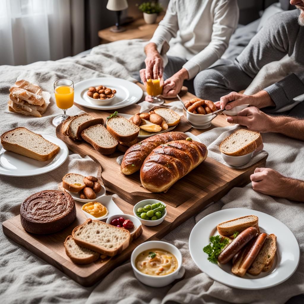 Family Breakfast in Bed: A Cozy Morning Scene