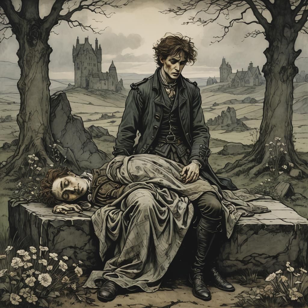 Young Scotsman Laid Out in Arthur Rackham Style