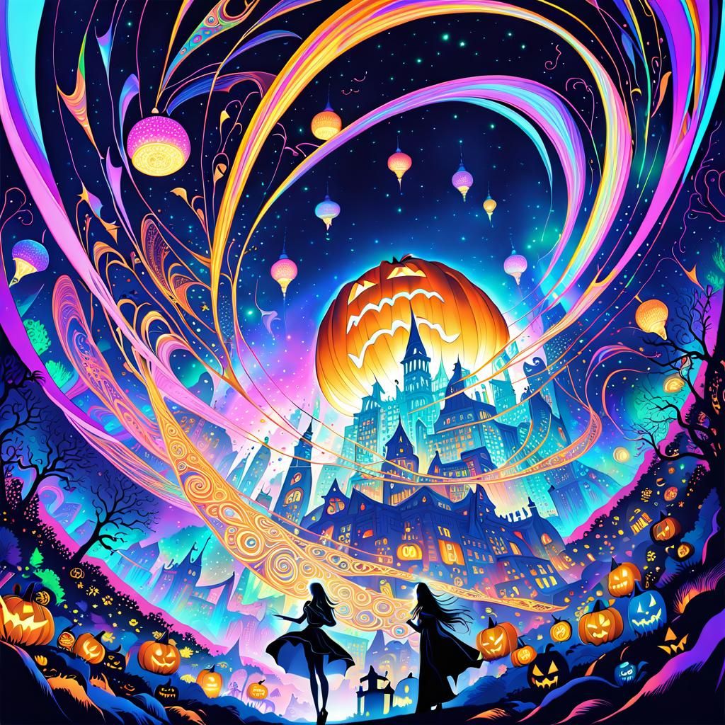 Mystical Jack-o'-Lantern in Surreal Film Noir