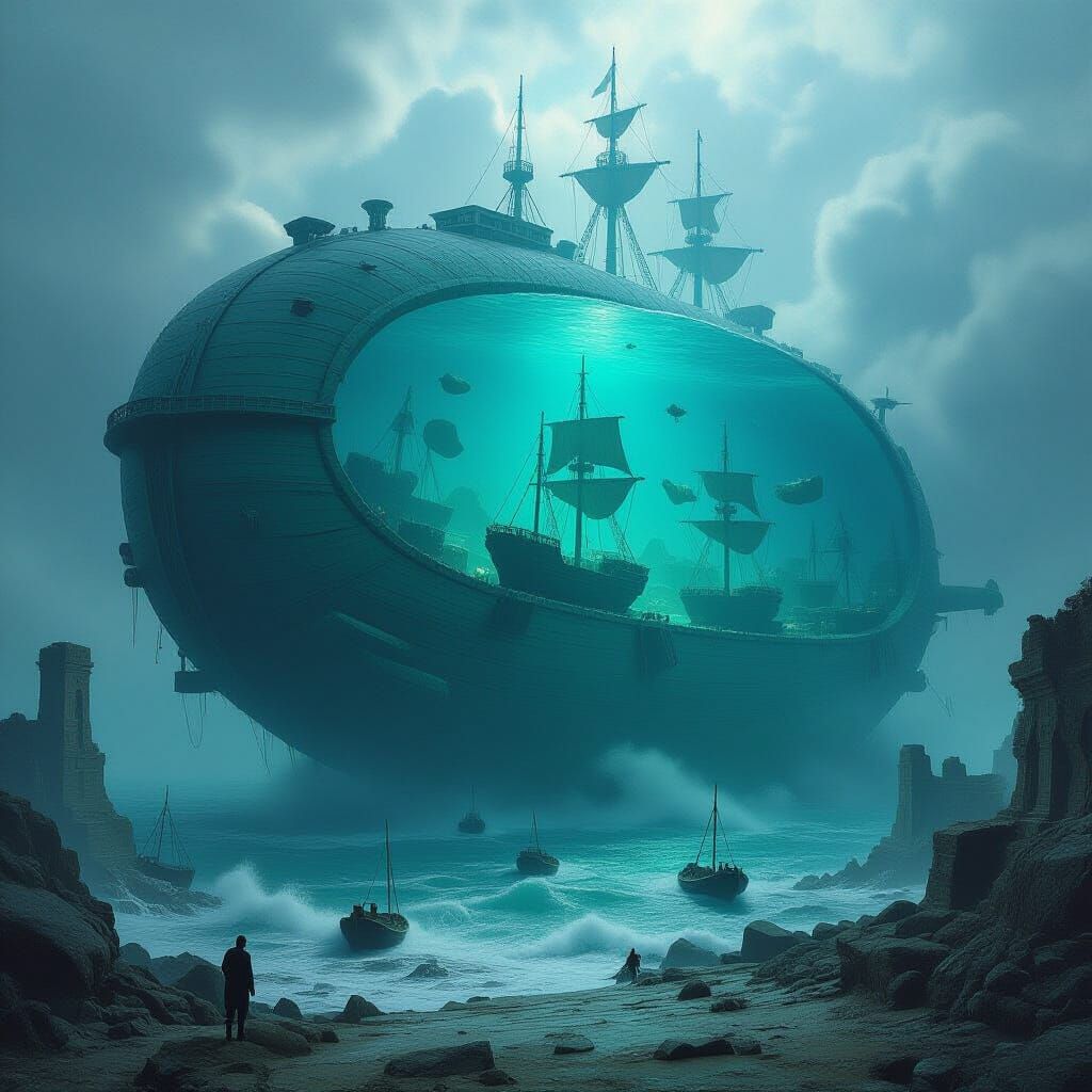 Leviathan's Stomach: An Impossible Ocean of Ships and Ruins