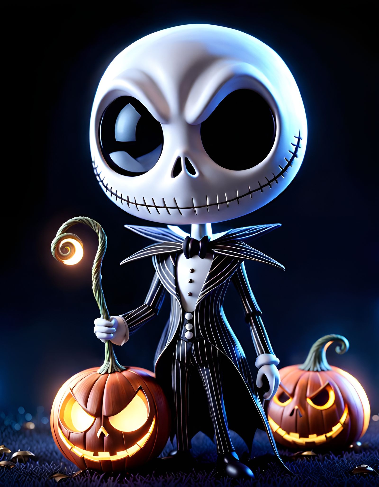 Adorable Chibi Jack Skellington Concept Art