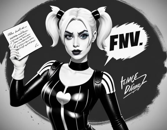 Harley Quinn in Lichtenstein Style Pop Art