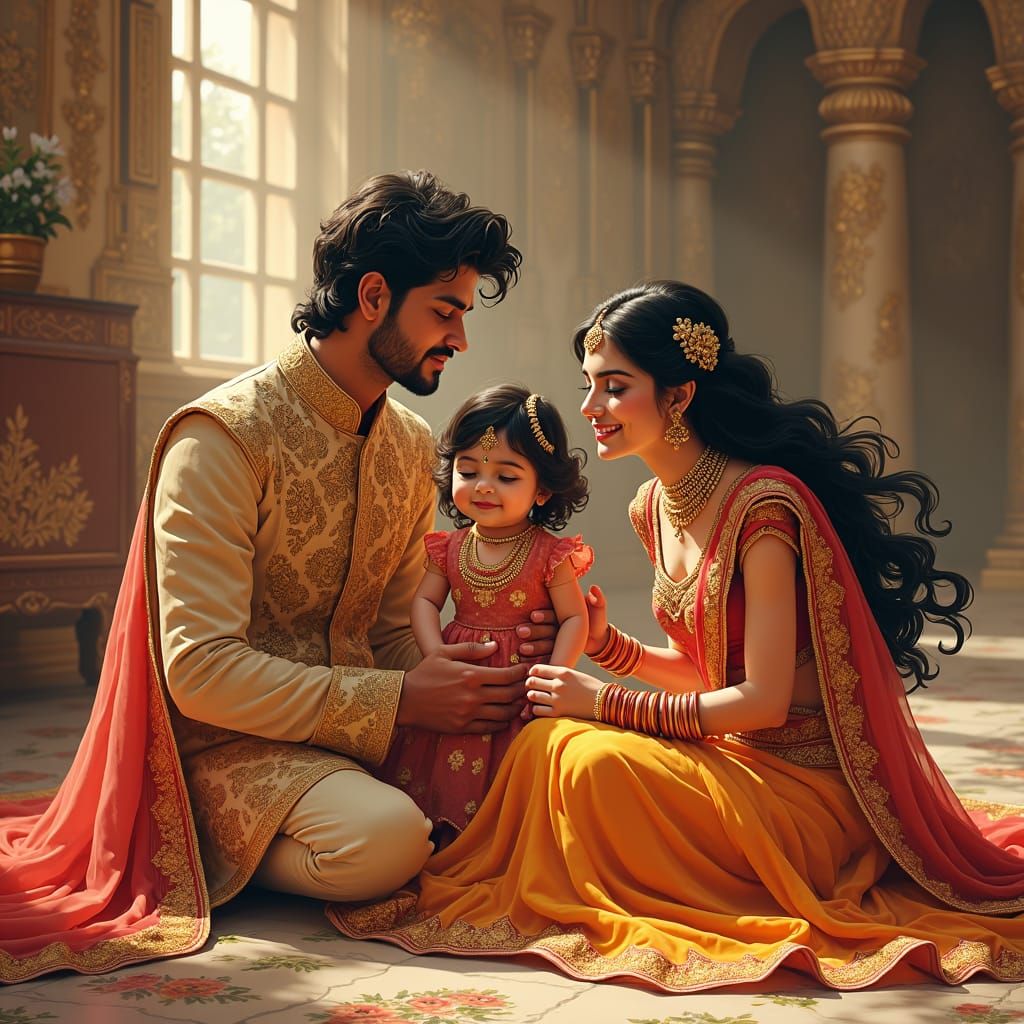 Indian Prince and Princess in Rococo Style